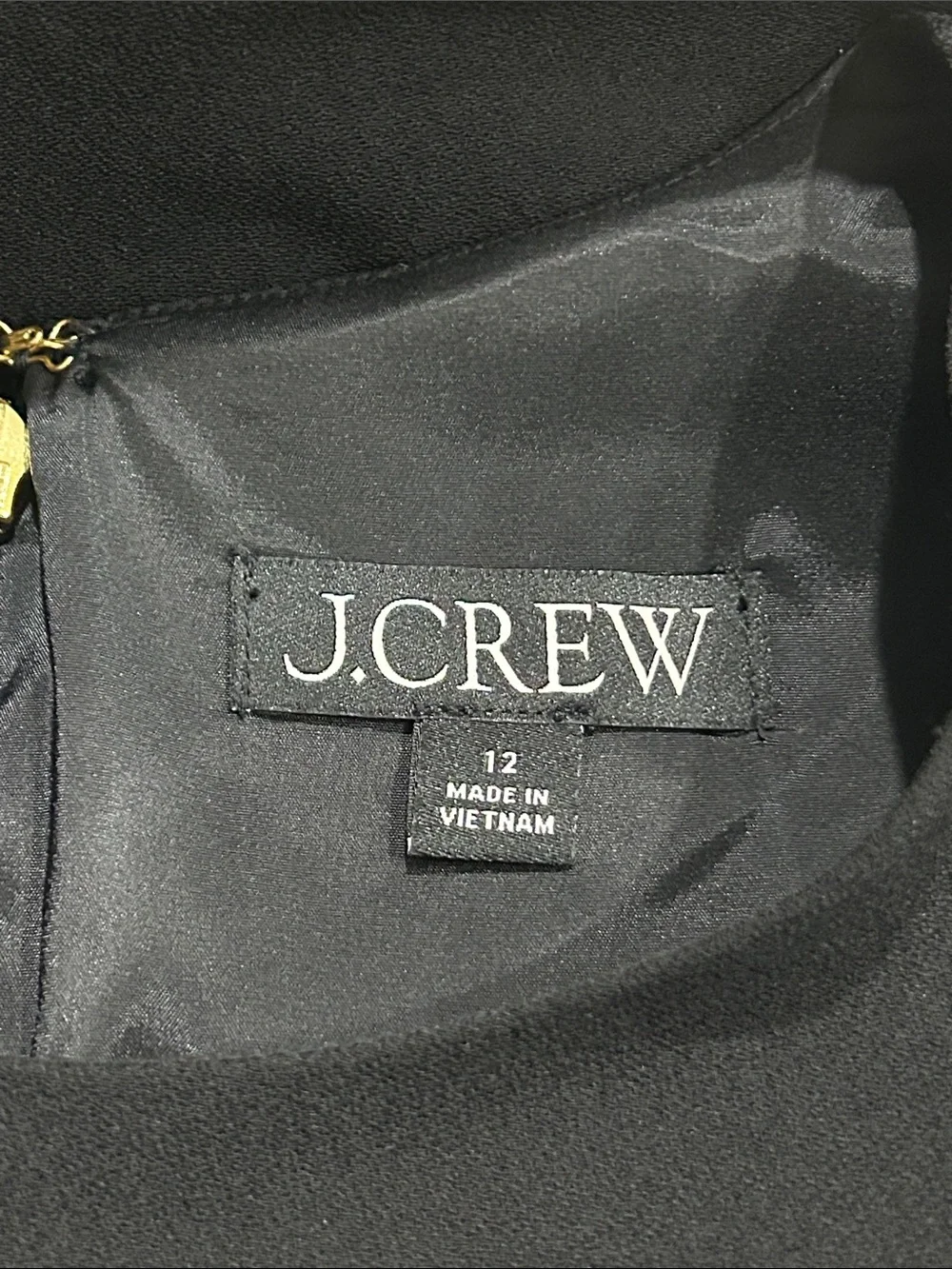 J. Crew Sleeveless Black Sheath Midi Dress in Drapey Crepe - Size 12